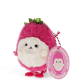 Dragon Fruit-shaped plush wind-up toy with a tag