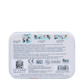 Back of mermaid plaster tin with usage instructions and product details