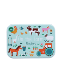 Farmyard animals-themed plasters storage tin