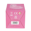 Base of flamingo night light packaging box showing safety warnings and barcode
