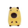 Yellow capybara night light with dark brown ears, nose and feet