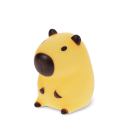 Yellow capybara night light with dark brown ears, nose and feet