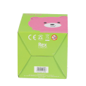 Base of pink teddy bear night light packaging box showing safety warnings and barcode