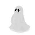 White ghost night light with black eyes