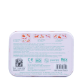 Back of unicorn plaster tin with usage instructions and product details