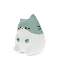 Green and white squidgy stress cat in a sitting design