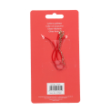 back of cherry glitter necklace packaging with safety warnings in multilingual