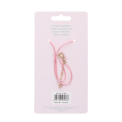 back of unicorn glitter necklace packaging with safey warnings in mulitliingual 