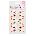 Pack of six cat-shaped bag clips 