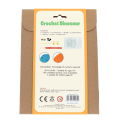 Dinosaur crochet kit back packaging with safety warnings descriptions