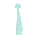 Aqua blue ruler shaped like a sitting cat