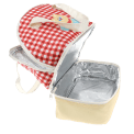 Open red and white checkered lunch bag 