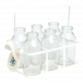 Set Of 6 School Milk Bottles In Crate
