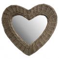 Wicker Heart Mirror