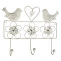 Bird & Daisies  3 Hook Hanger