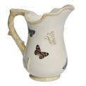 Large Cream Botanical Butterfly Jug