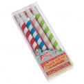 Set Of 4 Stripy Paper Straw Pens