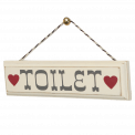 Rustic Wooden Toilet Sign