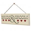 Romantic Wooden Sign Bride & Groom