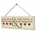 Romantic Wooden Sign Bride & Groom