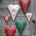 Red Rustic Flower Heart