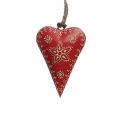 Red Rustic Flower Heart