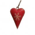 Red Rustic Snowflake Heart