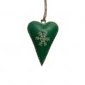 Green Rustic Snowflake Heart