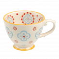 Stoneware Tea Cup Cinnamon Flower