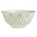 Large Japanese Bowl Green Circles