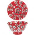 Red Hand Painted Daisy Bowl