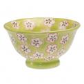 Green Hand Painted Daisy Bowl
