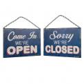 Open And Closed Metal Hanging Shop Door Sign