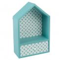 Blue House Box With Drawer