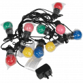 String Of 10 Multicoloured Festoon Lights British Standard 3 Pin Plug