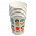 Set Of 8 Mid Century Poppy Tea Party Paper Cups