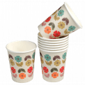 Set Of 8 Mid Century Poppy Tea Party Paper Cups