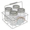 Set Of 4 Drinking Jars With Carrier