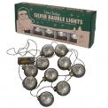 Ten Large Antique Style Silver Led Baubles