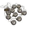 Ten Large Antique Style Silver Led Baubles