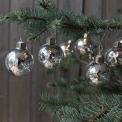 Ten Large Antique Style Silver Led Baubles