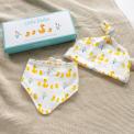 Little Ducks Organic Cotton Babies Hat And Bib Set