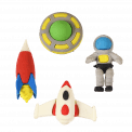 Set Of 4 Space Age Erasers