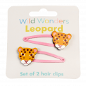Wild Wonders Leopard Hair Clips (set Of 2)