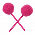 Pink Pom Pom Hair Grips