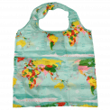 World Map Recycled Foldaway Shopper Bag