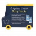 Blue Bear baby socks (one pair) box rear side with info