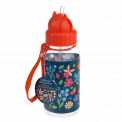 Medium size plastic water bottle for kids featuring fairies amongst flowers