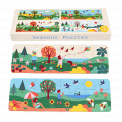 Four puzzles with spring, summer, autumn and winter scenes