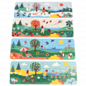 Four puzzles with spring, summer, autumn and winter scenes
